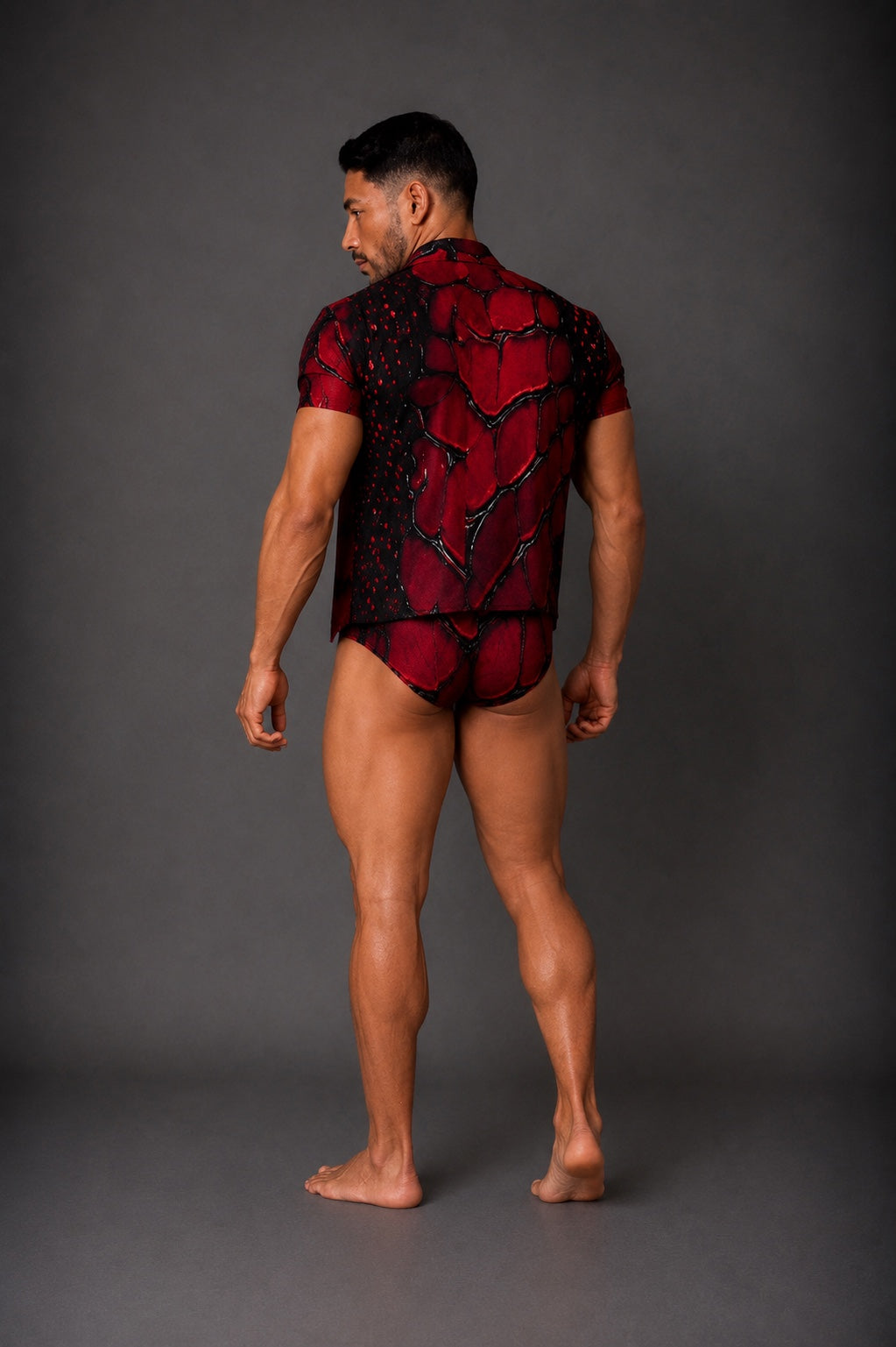 Equal Swimwear Bikini Essence Rojo Magna – El Magnético – Traje de baño hombre estampado rojo – Vista Trasera