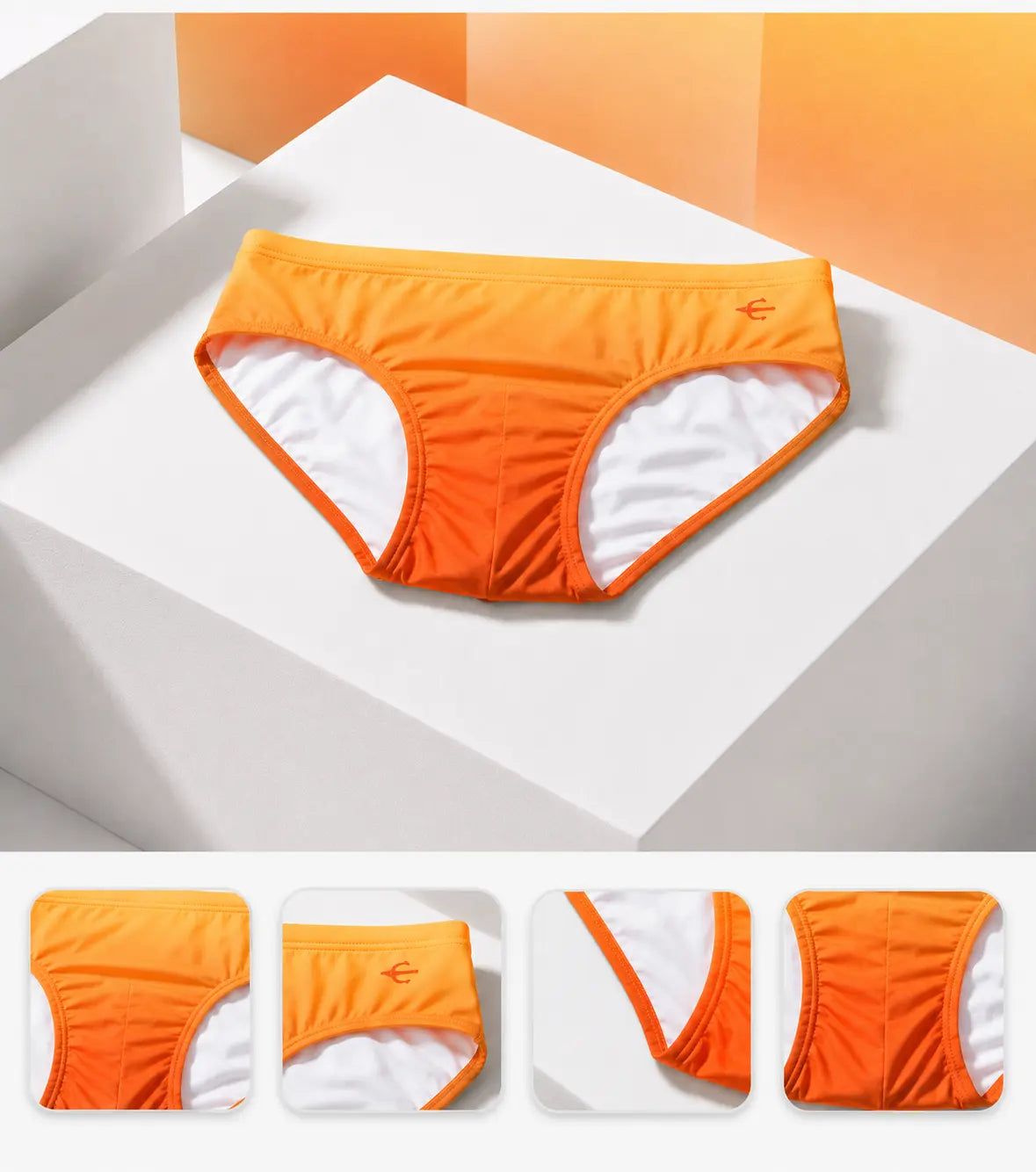 Brief Colors Naranja hombre, detalle de producto – EQUAL Swimwear