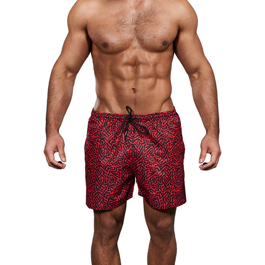 Equal Swimwear Short Grecas Rojo