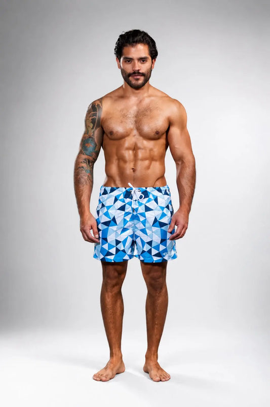Short Prisma Azul Equal Swimwear - detalle de tela