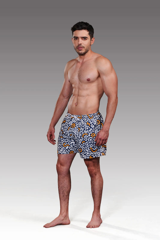 Short Laberinto vista trasera – Equal Swimwear, traje de baño para hombre, tela premium