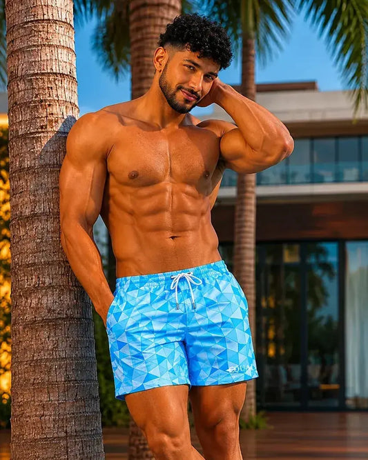 Short Prisma Azul Claro Equal Swimwear - vista lateral