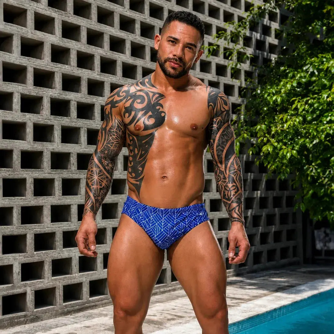 Brief Geométrico Azul - Equal Swimwear
