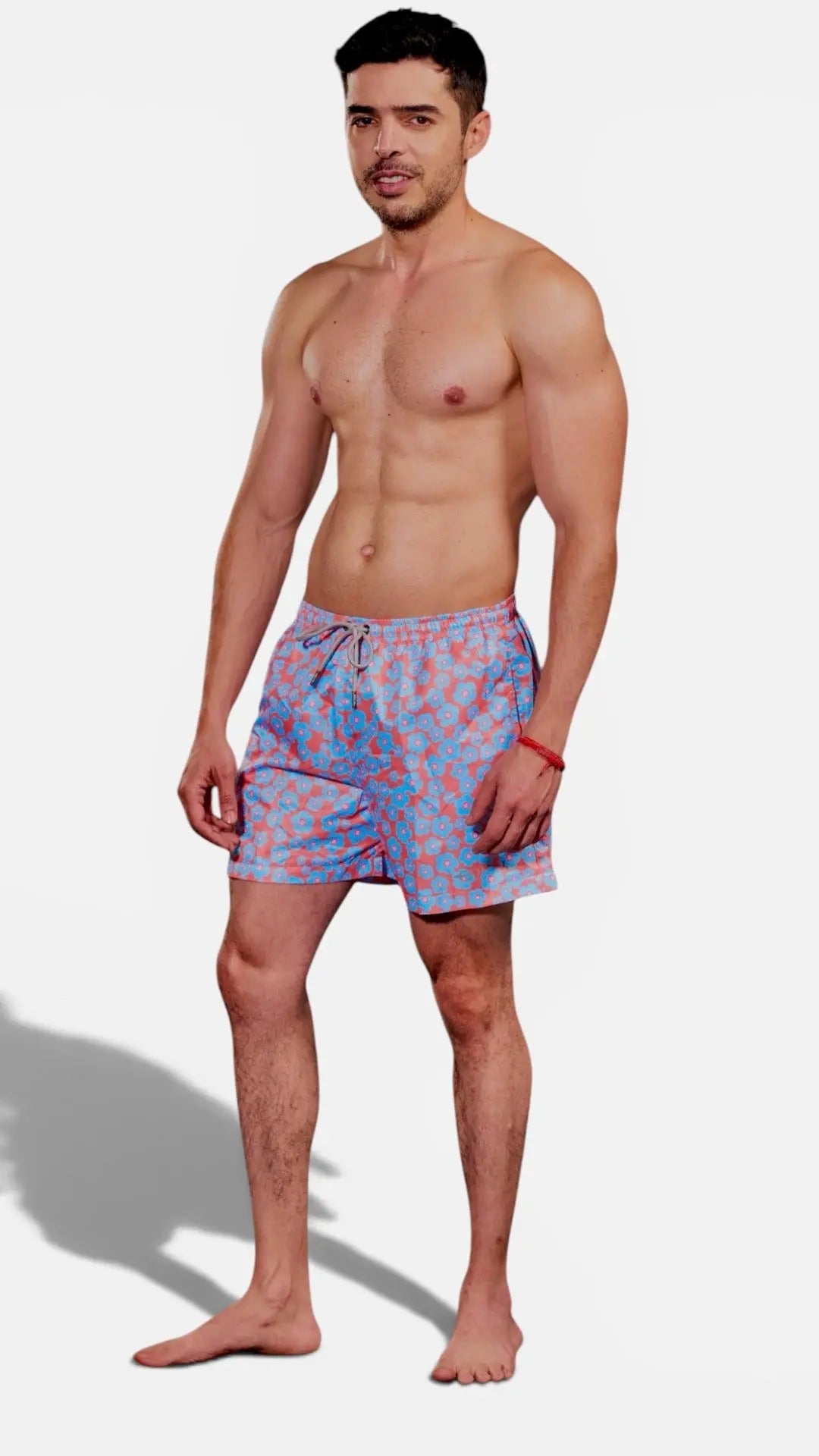 Short Flowers vista trasera – Equal Swimwear, traje de baño para hombre, tela premium