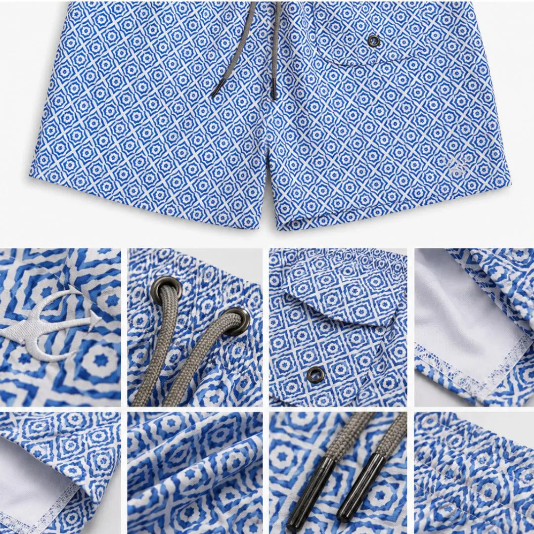 Short Mykonos detalle del estampado – Equal Swimwear, ropa de playa para hombre, corte cómodo