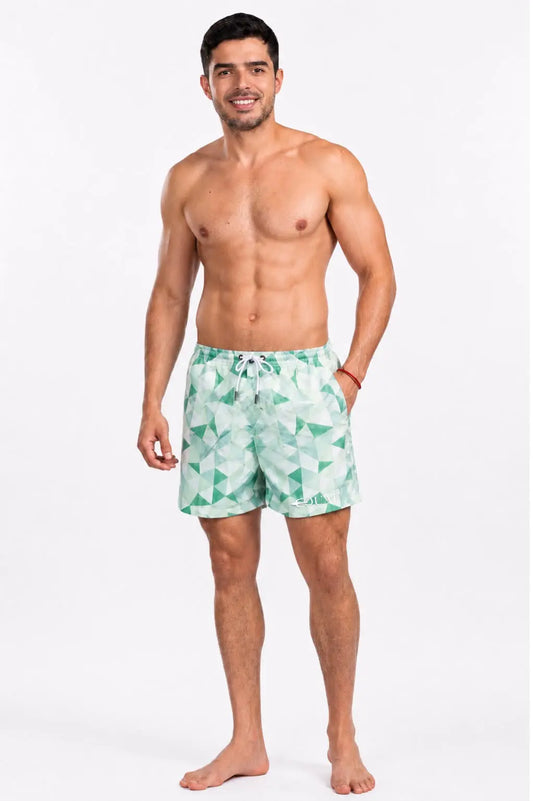 Short Prisma Verde Claro Equal Swimwear - detalle de tela