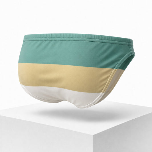Bikini Tricolor Verde para hombre, vista trasera de producto | Equal Swimwear