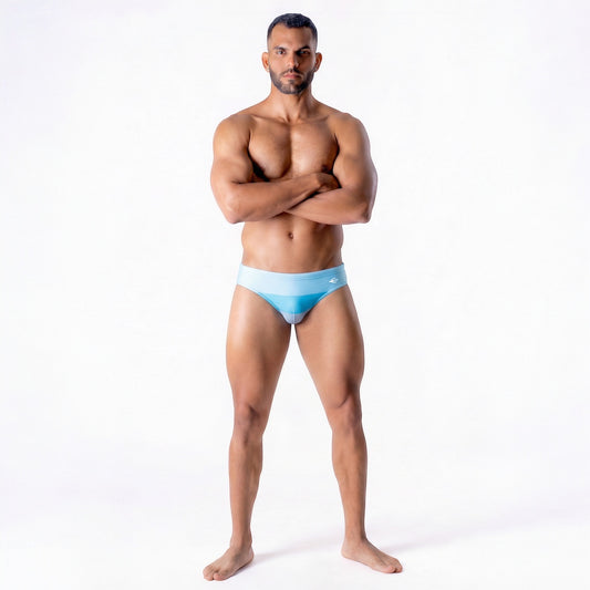 Brief de hombre tricolor azul Equal swimwear