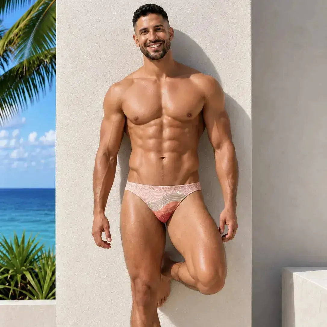 Bikini Wave vista en primer plano – Equal Swimwear, bañador para hombre para playa y alberca