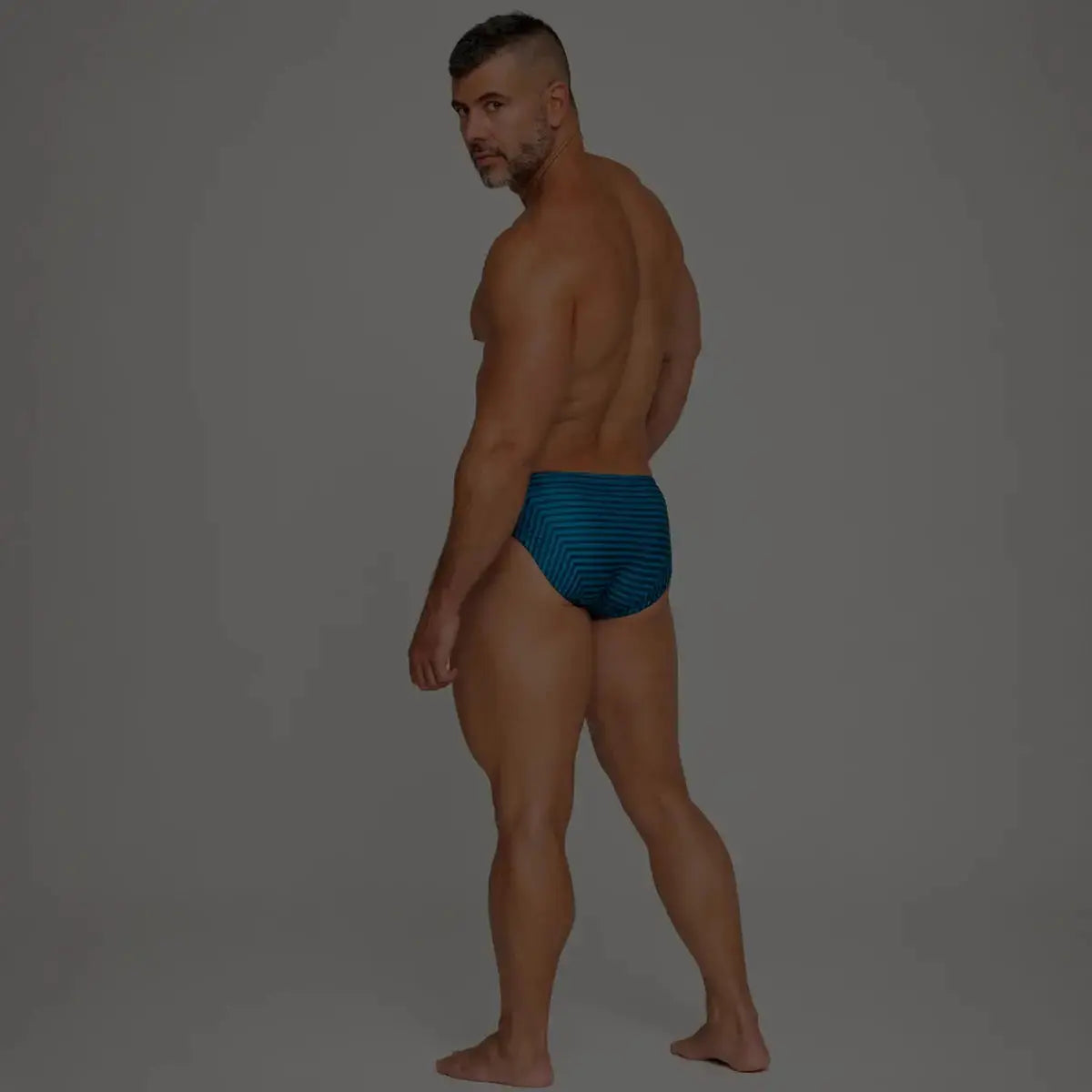 Brief azul minimalista hombre | Traje de baño premium elegante | Bóxer de natación corte bajo resistente cloro Equal