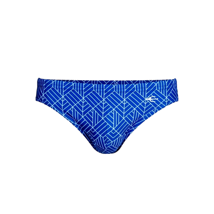 Equal Swimwear Brief Geometría Azul
