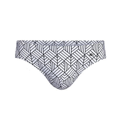 Equal Swimwear Brief Geometría Plateado