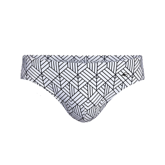 Equal Swimwear Brief Geometric Silver