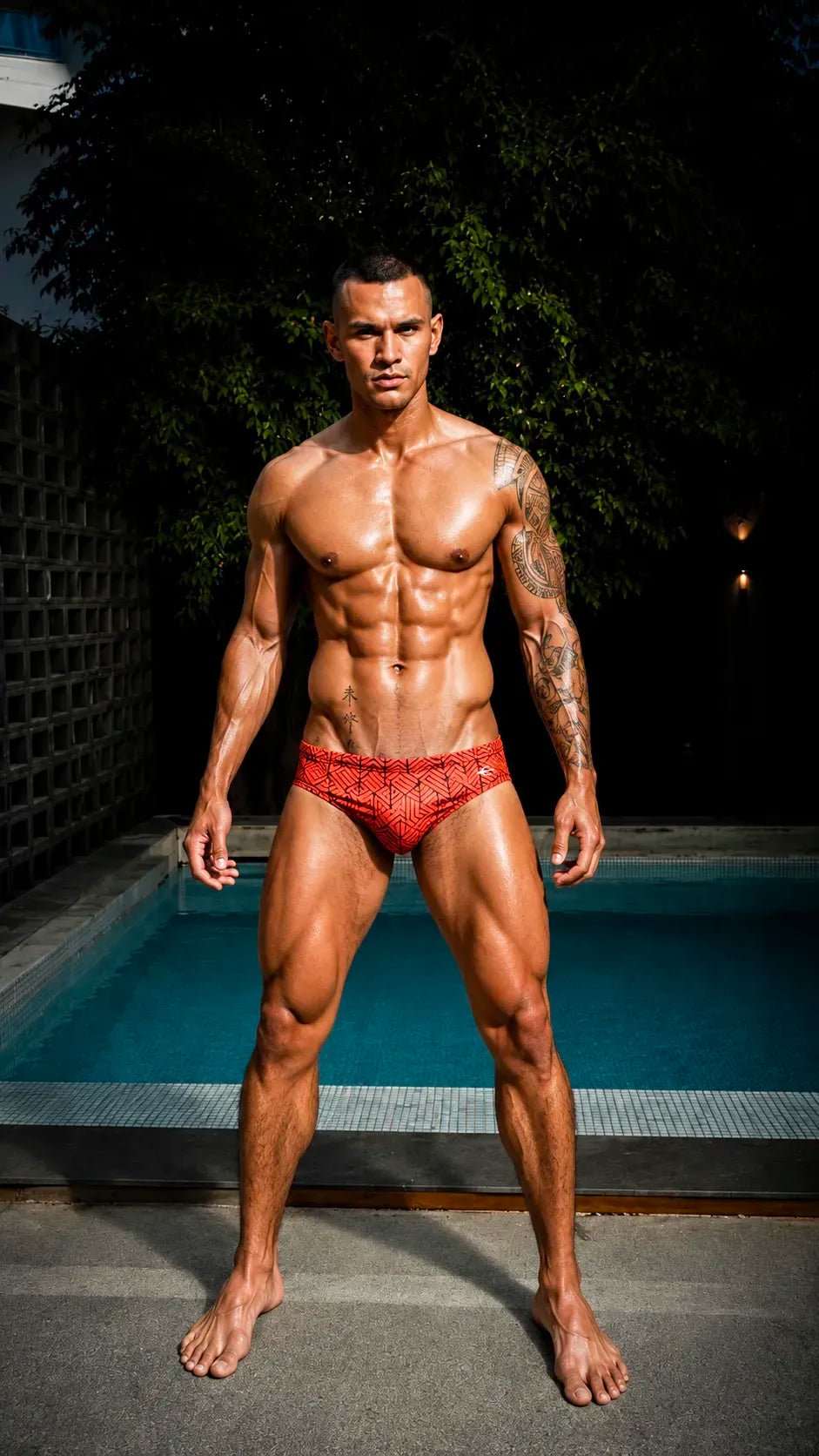 Brief Geométrico Bronce lifestyle - Equal Swimwear