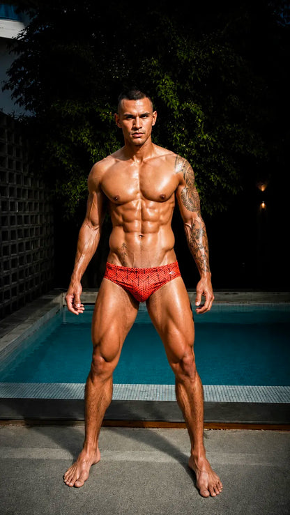 Brief Geométrico Bronce lifestyle - Equal Swimwear