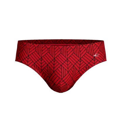 Equal Swimwear Brief Geometría Rojo