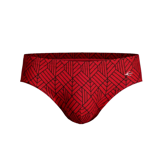 Equal Swimwear Brief Geometry Red