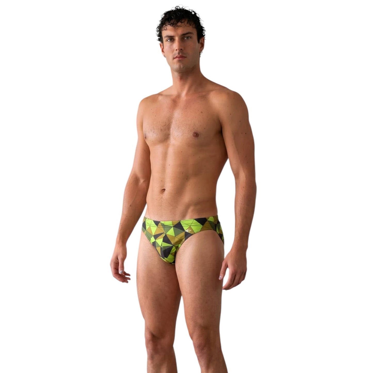 Bikini Prisma Verde, detalle de facetas geométricas | Equal Swimwear