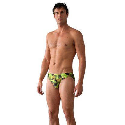 Bikini Prisma Verde, detalle de facetas geométricas | Equal Swimwear