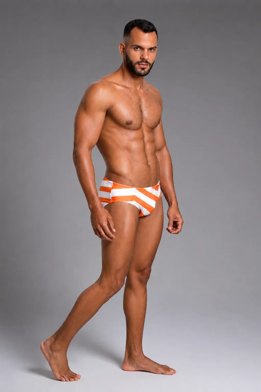 Brief ZigZag Naranja Equal Swimwear — swimwear deportivo México