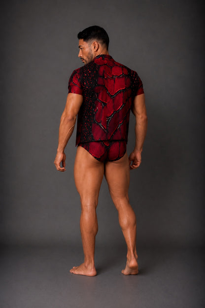 Equal Swimwear Bikini Essence Rojo Magna – El Magnético – Traje de baño hombre estampado rojo – Vista Trasera