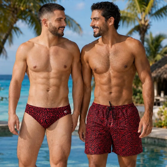 BRIEF+ SHORT GRECAS ROJO EQUAL SWIMWEAR