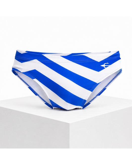 Brief Zig Zag Azul Equal Swimwear — ghost 3/4 frente