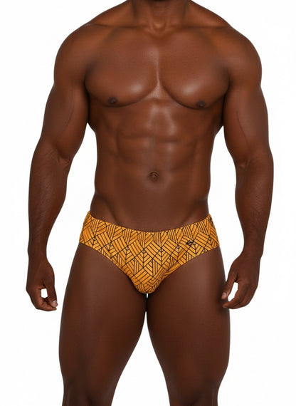 Equal Swimwear Brief Geometría Amarillo