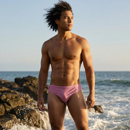 Equal Swimwear Brief Geométrico Salmón