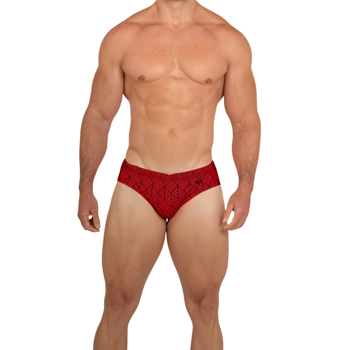 Equal Swimwear Brief Geometría Rojo