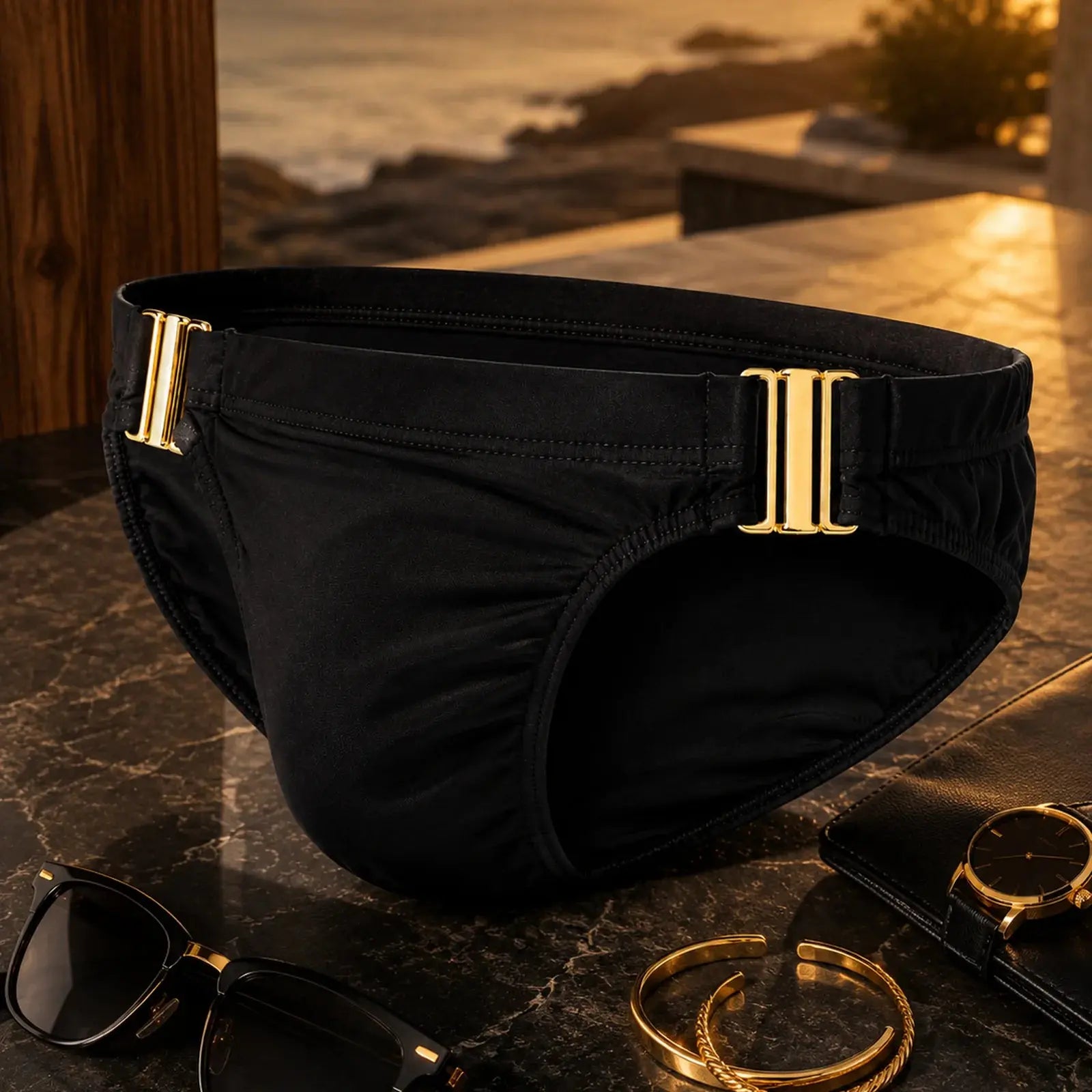 Bikini Iconic Negro Equal Swimwear - detalle de tela