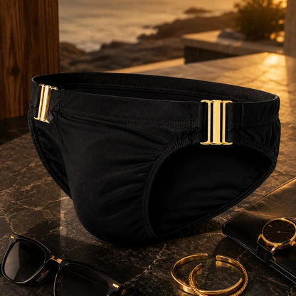 Bikini Iconic Negro Equal Swimwear - detalle de tela