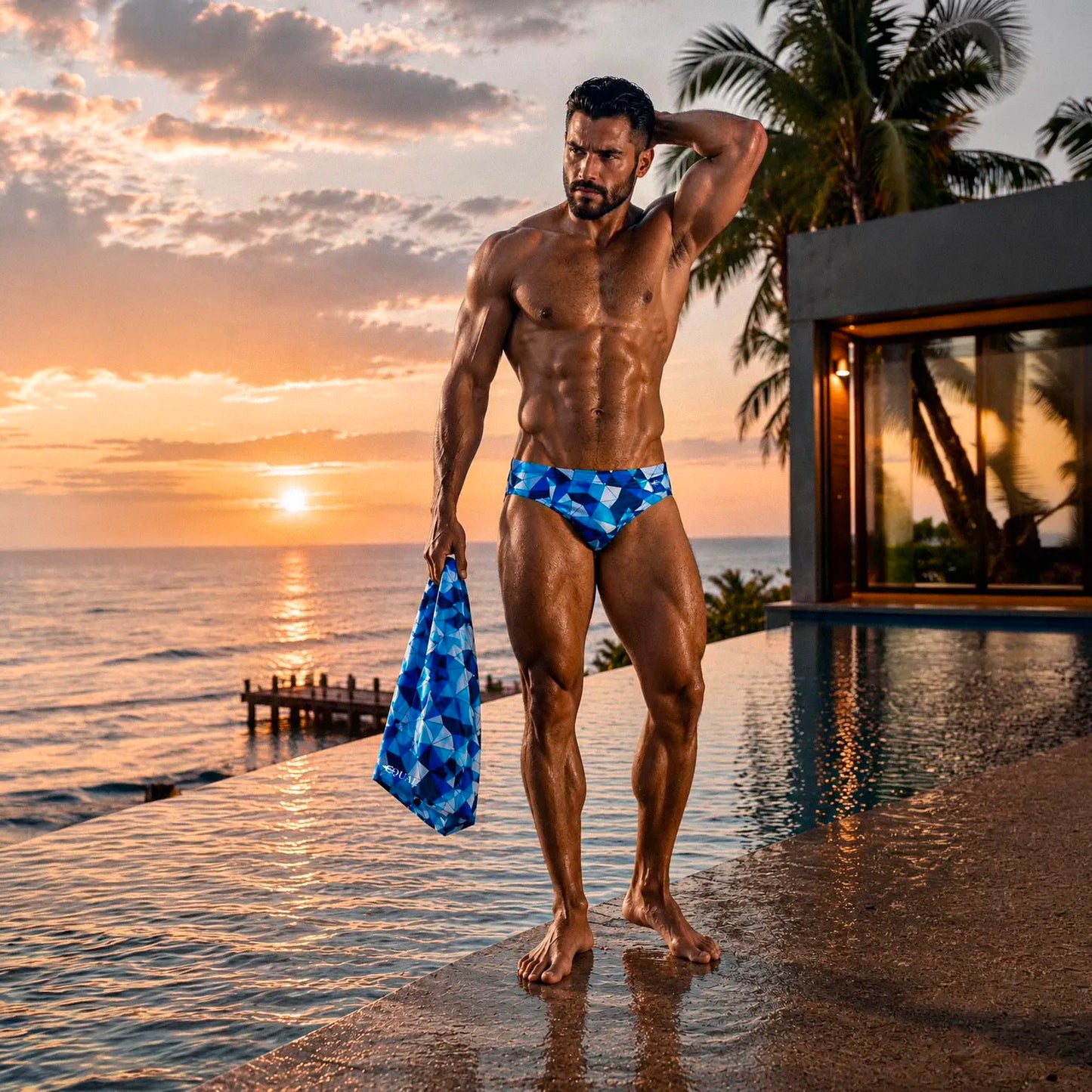 Equal Swimwear Set Prisma — Brief + Short Azul Equal Swimwear