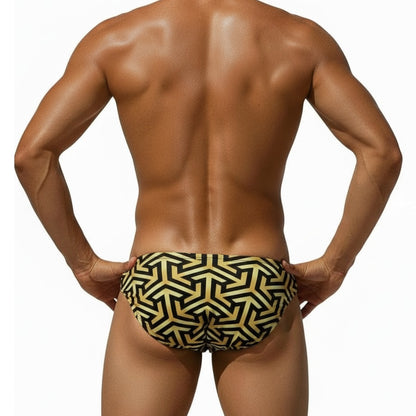 Equal Swimwear Brief Style Black & Gold