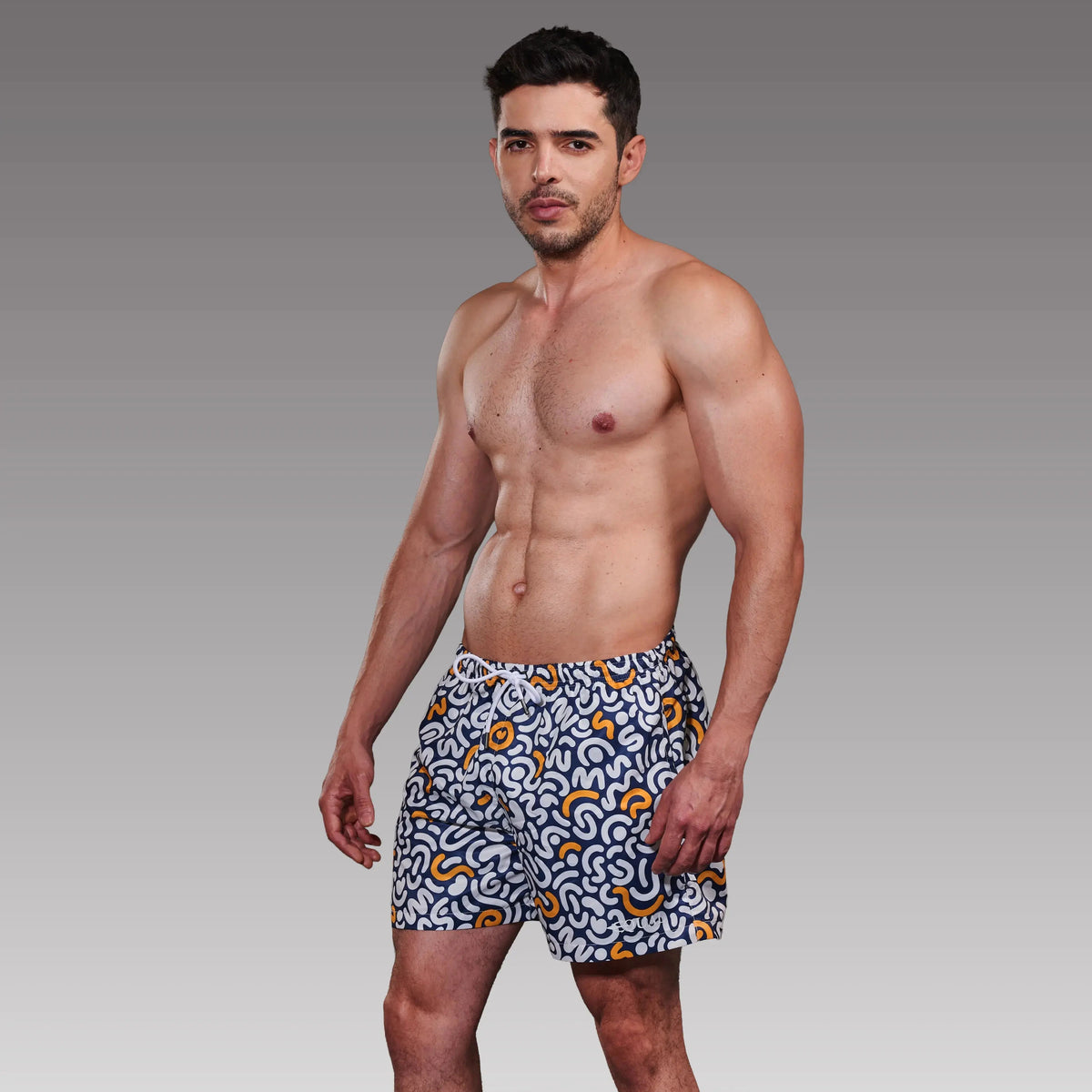 Short Laberinto hombre, traje de baño con estampado gráfico – EQUAL Swimwear