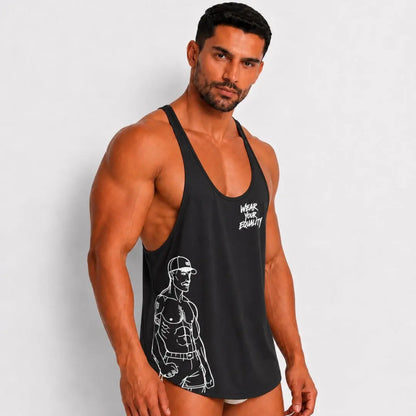 Tank Top Negro Edición Limitada Pride vista trasera – Equal Swimwear, playera sin mangas