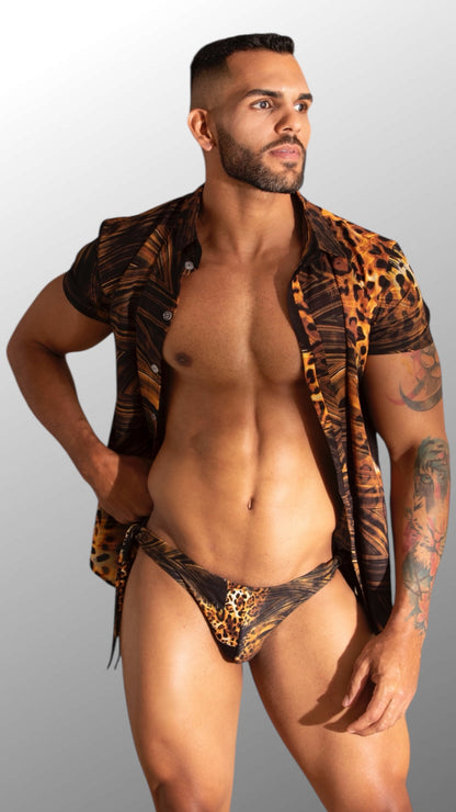 Equal Swimwear Camisa Essence Cafe Leopardo