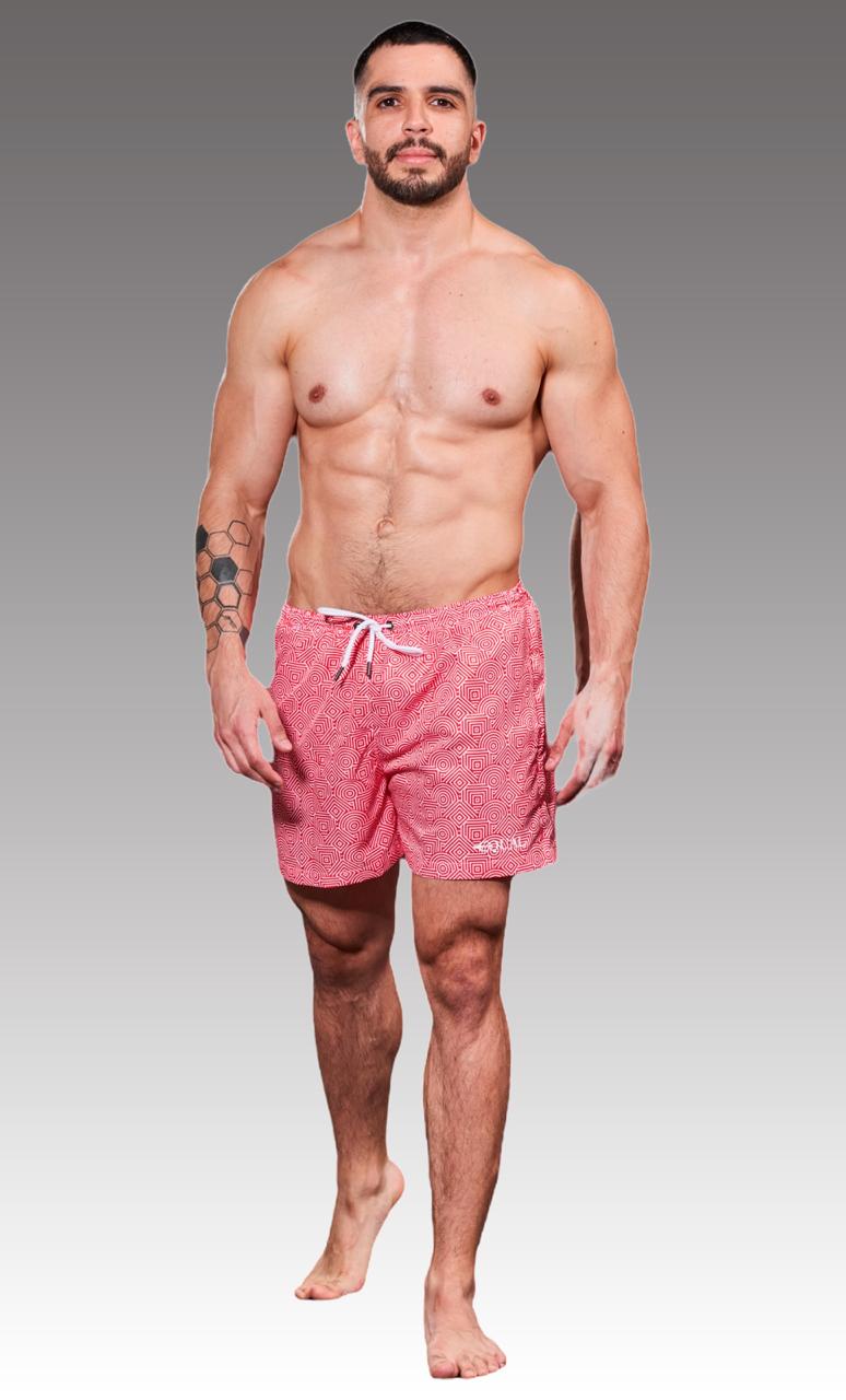 Equal Swimwear Short Geometry Red