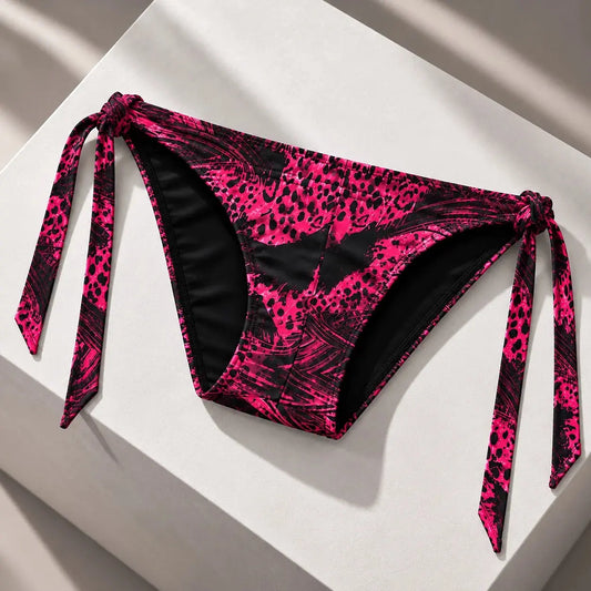Bikini de tiras para hombre fucsia y negro con estampado de leopardo, bikini de baño de moda – Bikini Essence de EQUAL Swimwear