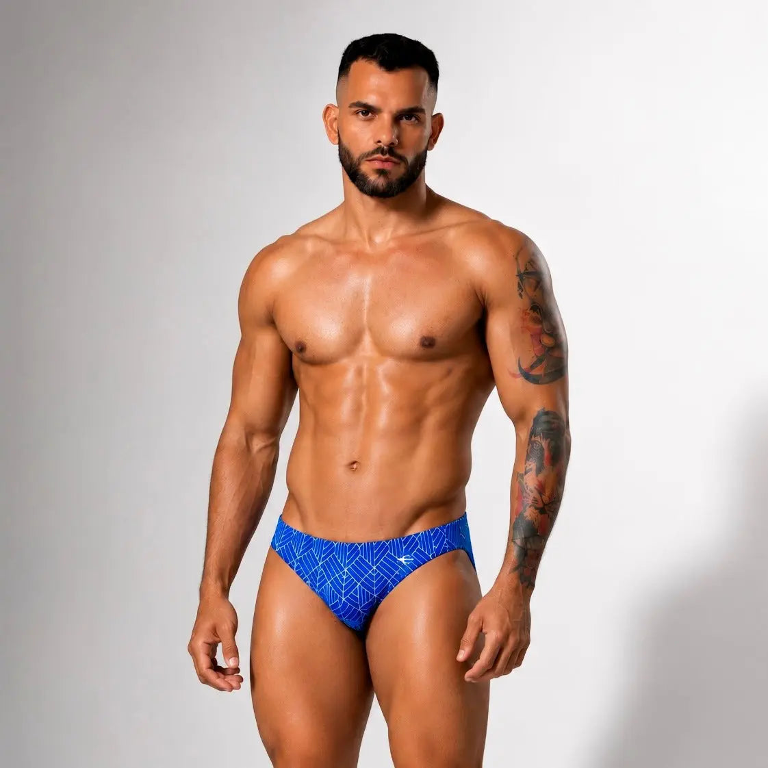 Bikini Geométrico Azul hombre, bikini premium ideal para alberca – EQUAL Swimwear