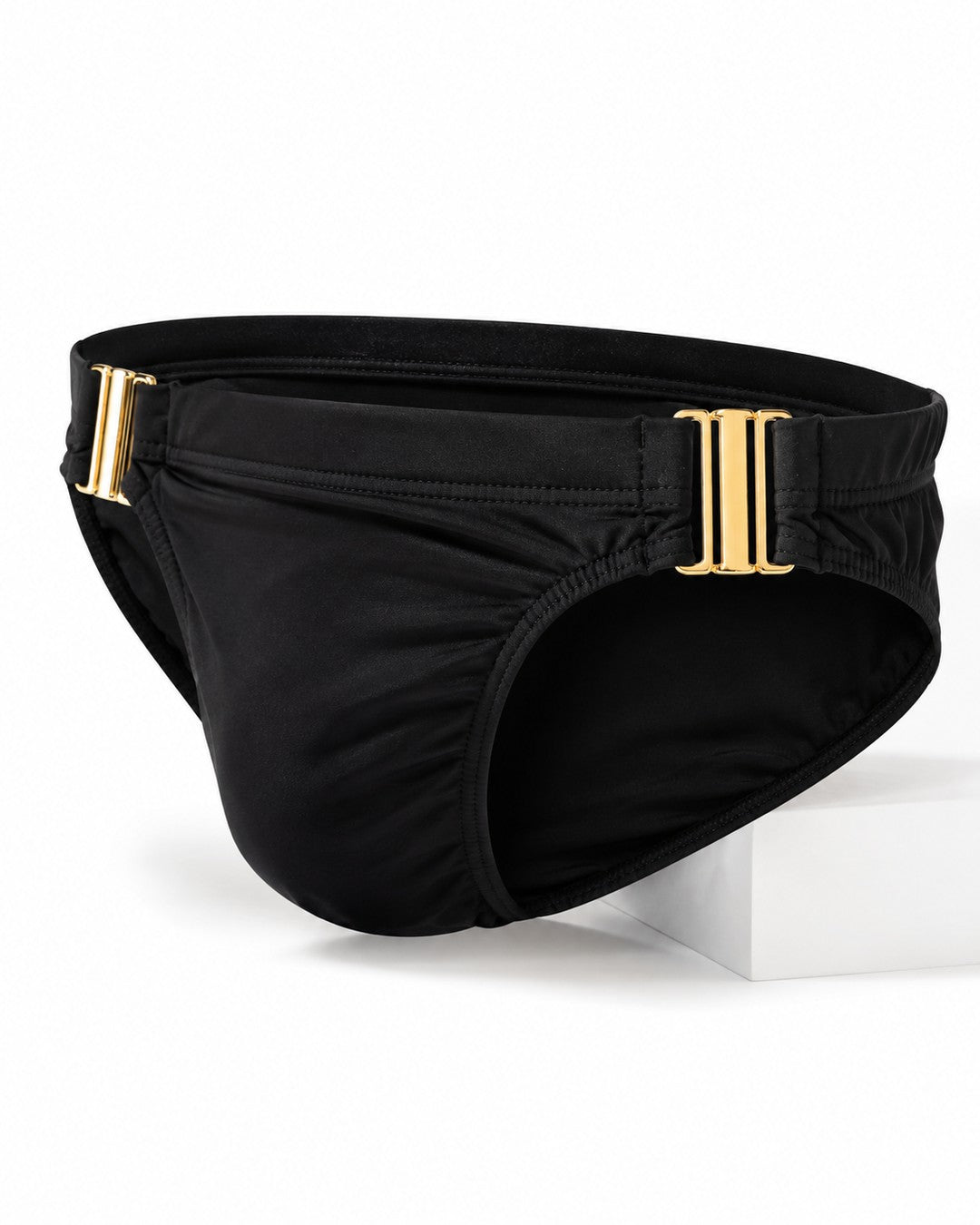 Bikini Iconic Negro con broche dorado – Equal Swimwear