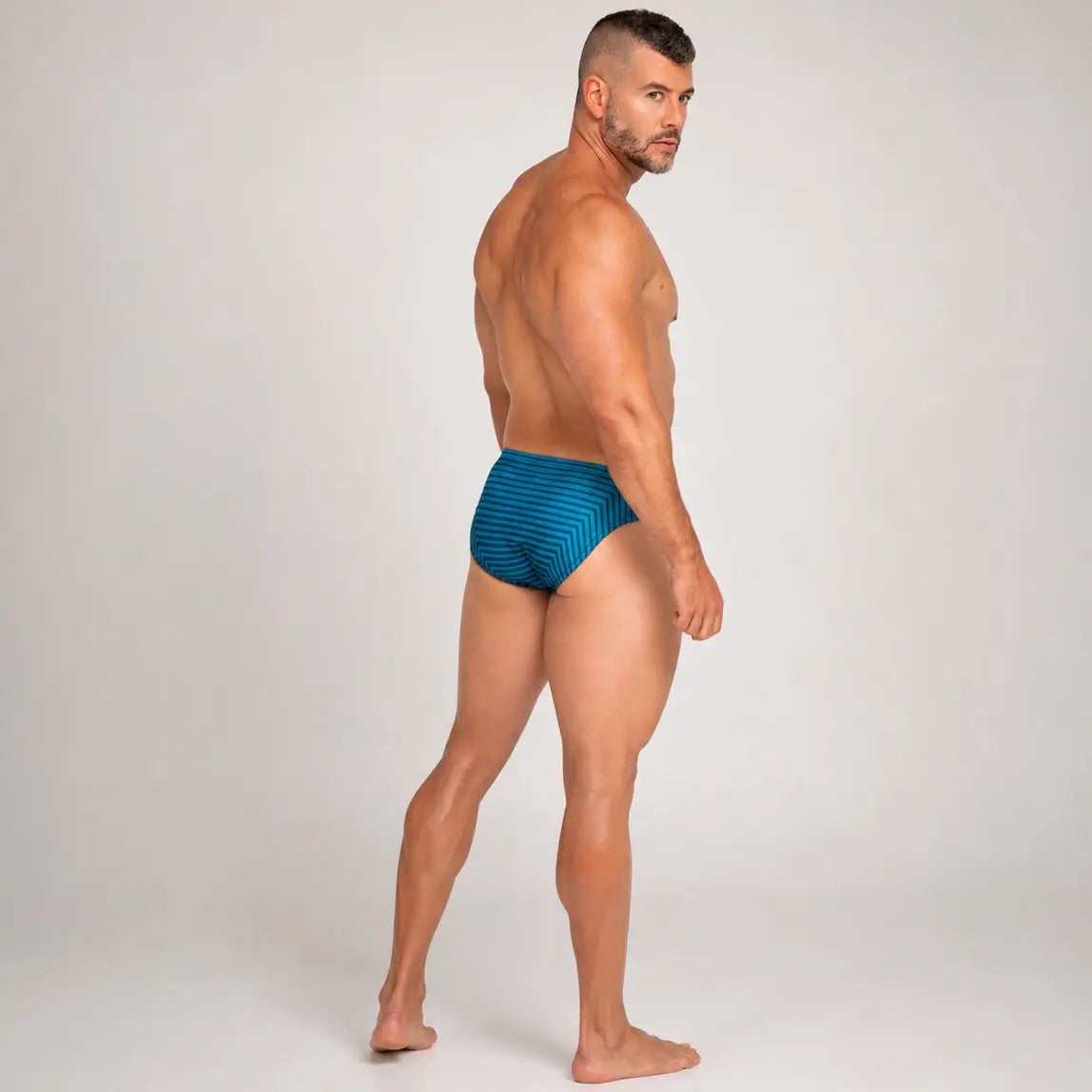 Bikini Lines Azul hombre, bikini de diseño a rayas llamativo – EQUAL Swimwear