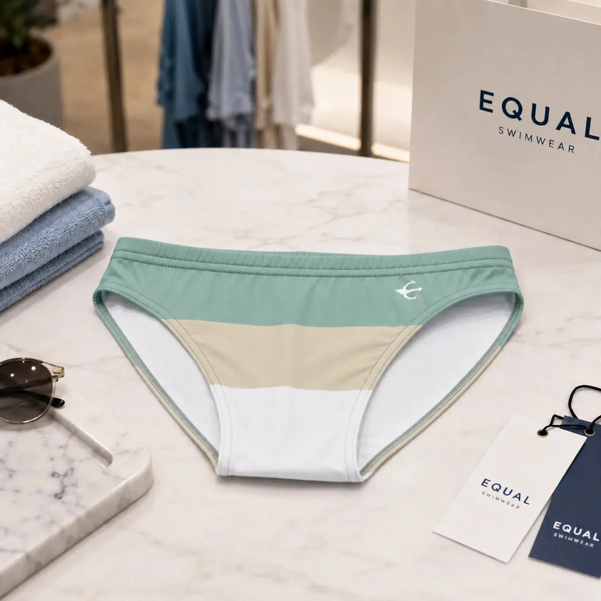 Bikini Tricolor Verde Equal Swimwear - vista lateral