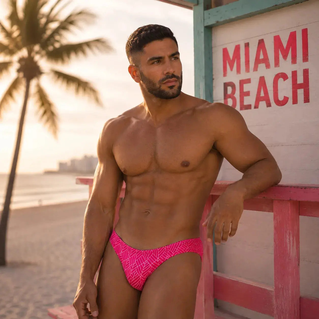 Bikini Geométrico vista lateral – Equal Swimwear, traje de baño para hombre de secado rápido