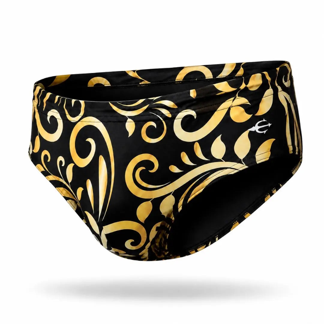 Brief Grecas Negro vista frontal – Equal Swimwear, traje de baño para hombre de secado rápido