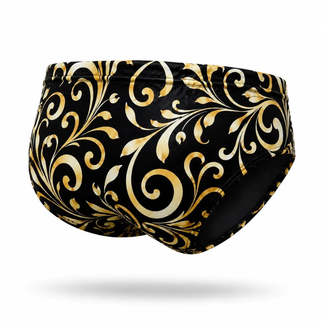 Brief Grecas Negro vista de producto – Equal Swimwear, bañador para hombre resistente al cloro