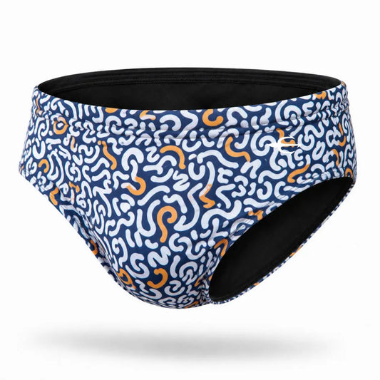 Brief Laberinto vista frontal – Equal Swimwear, traje de baño para hombre de secado rápido