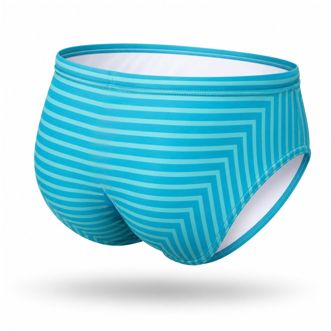 Light Blue Brief Lines Equal Swimwear