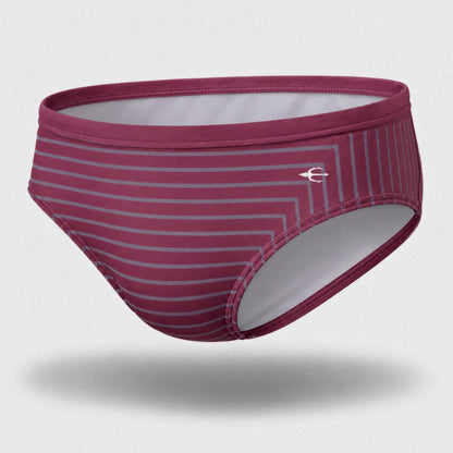 Brief Lines Red Wine Equal Swimwear