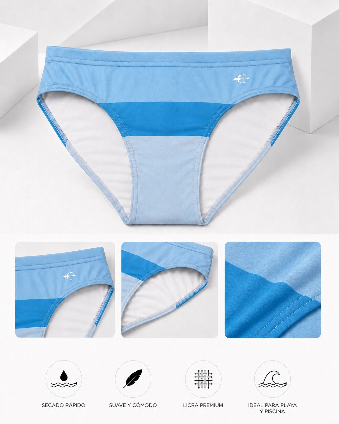 Brief Tricolor Azul Equal Swimwear Equal Swimwear